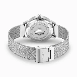Discount Damenuhr mit 33 mm, Libellen und Steinen silberfarben Damen Uhren|Damenuhren